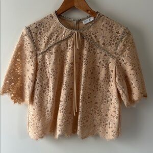 Sandro Lace Beige Top